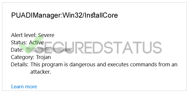 Image of PUADIManager:Win32/InstallCore