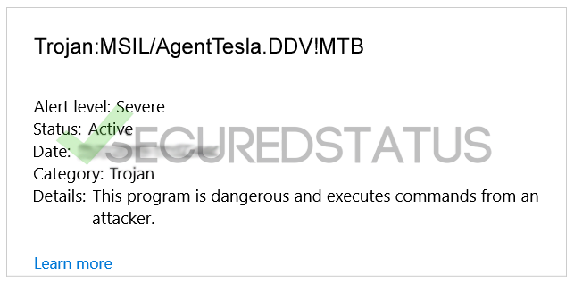 Image of Trojan:MSIL/AgentTesla.DDV!MTB