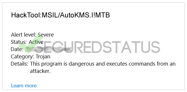 Image of HackTool threat:MSIL/AutoKMS.I!MTB