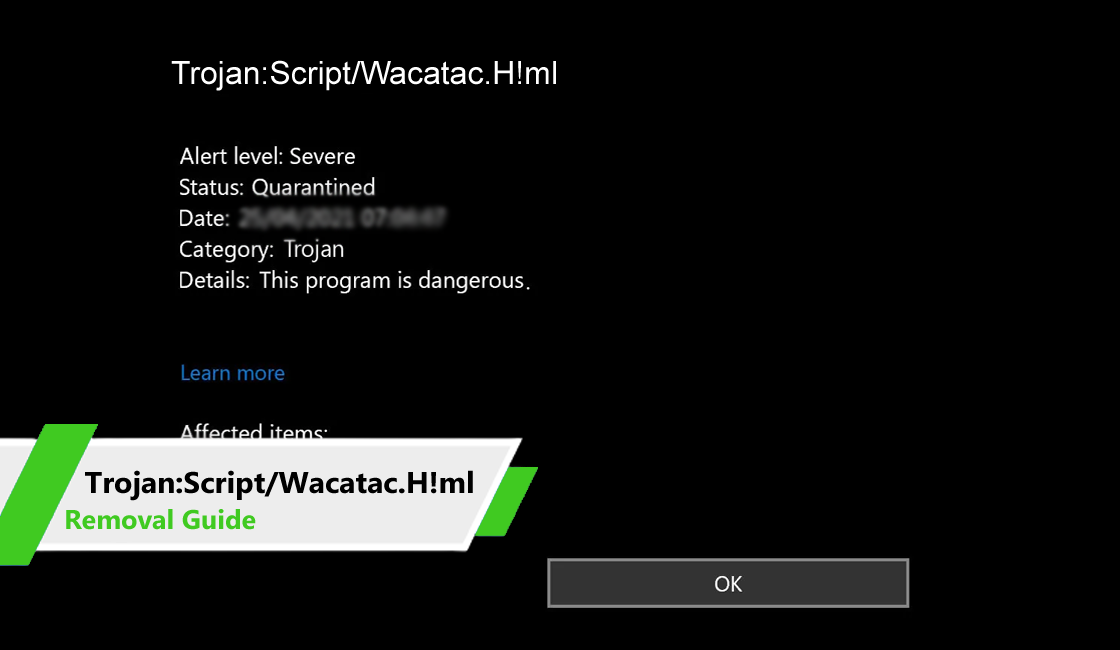 Trojan:Script/Wacatac.H!ml