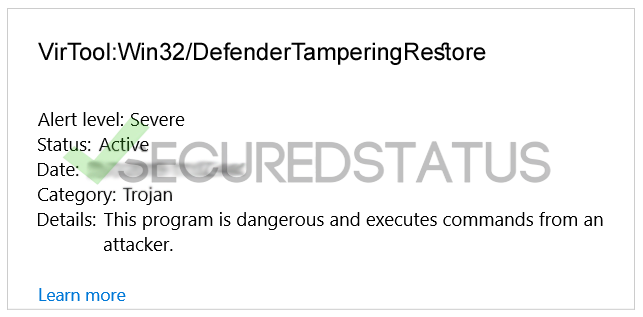VirTool:Win32/DefenderTamperingRestore