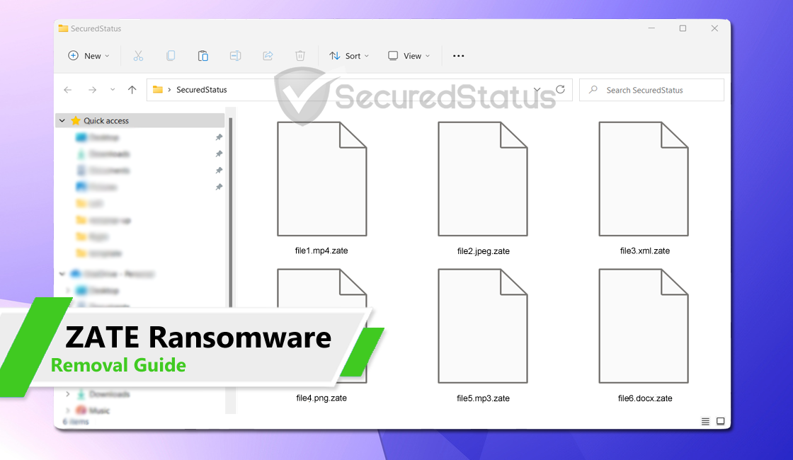 Image of ZATE Ransomware Files