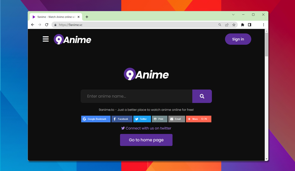 Image of 9anime Website