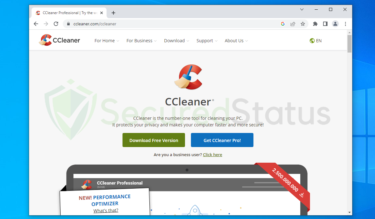 ccleaner website page