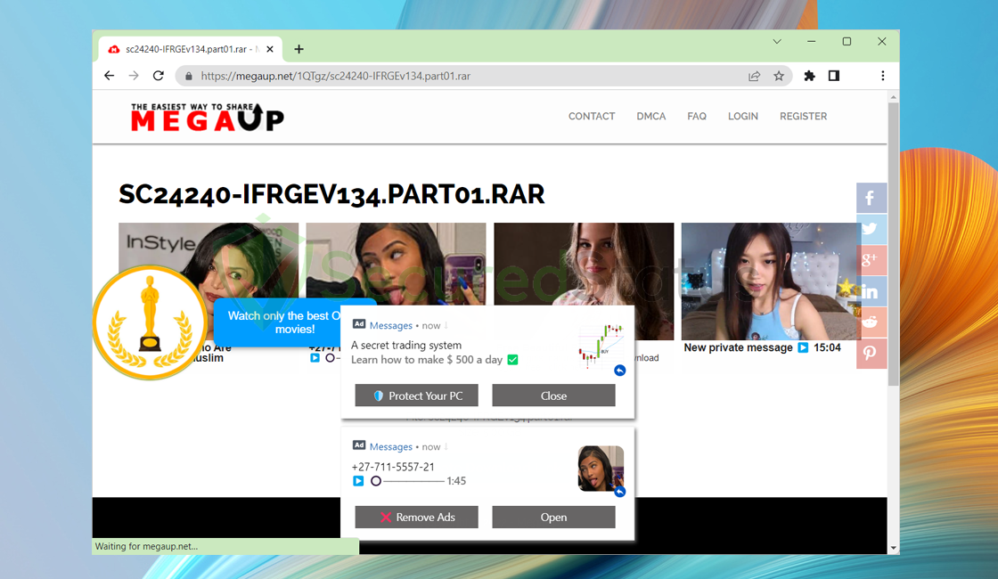 Image of Megaup.net Pop-up Ads