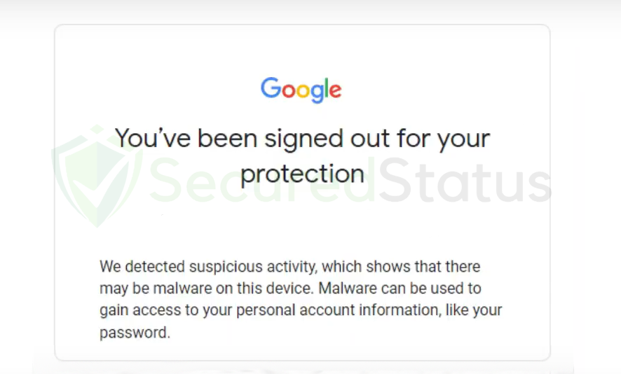 Image of "You've been signed out for your protection"