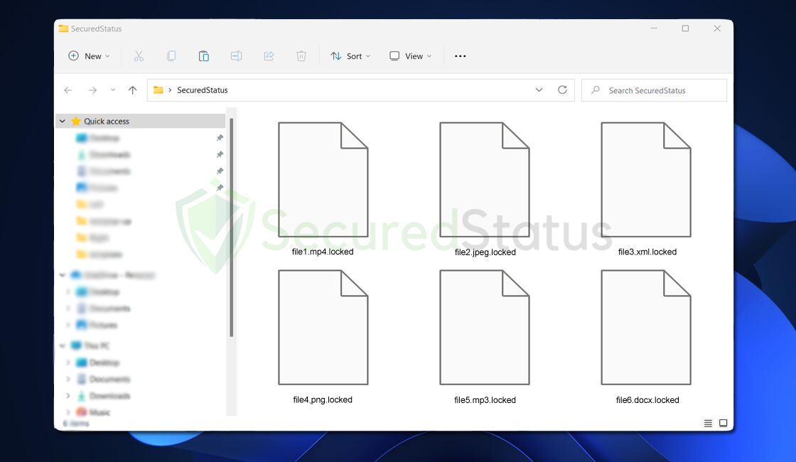 Example of Ransomware-Locked Files