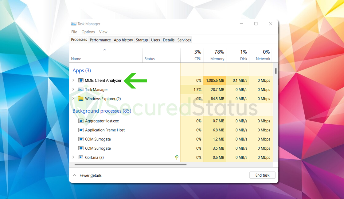 Image of MDE Client Analyzer High CPU