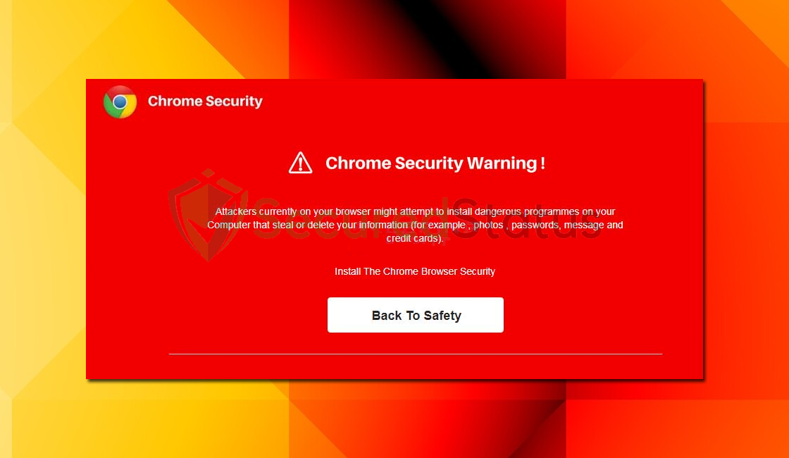 Example of Chrome Browser: Security Alert