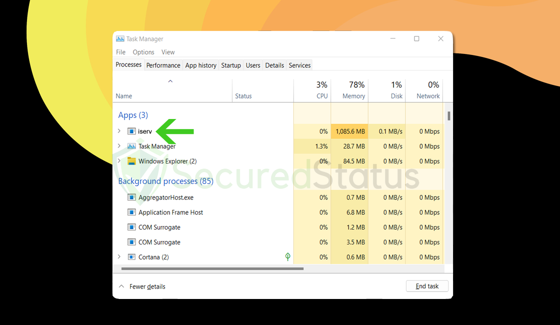 Image of Iserv.exe Trojan Malware