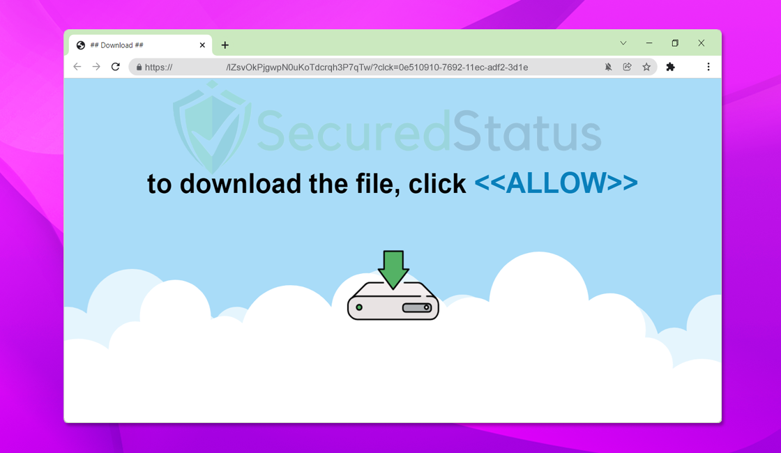 Image of "To Download The File, Click Allow"