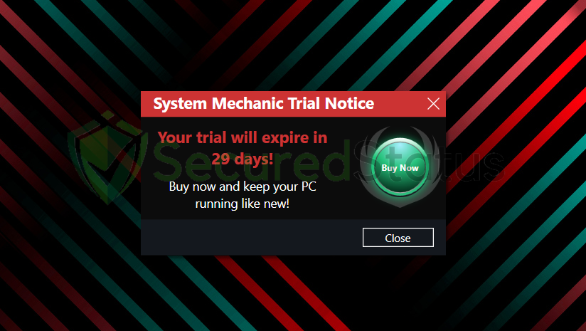 Image of "System Mechanic Trial Notice"