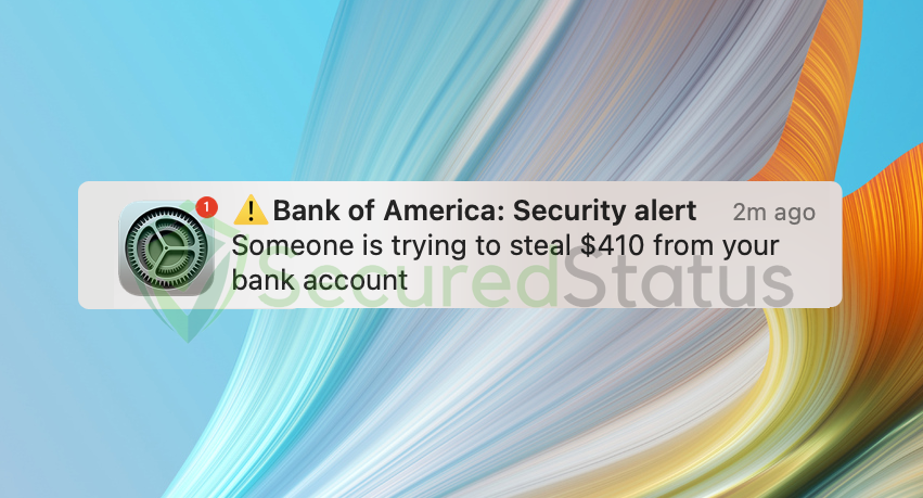 Image of Bank of America: Security Alert