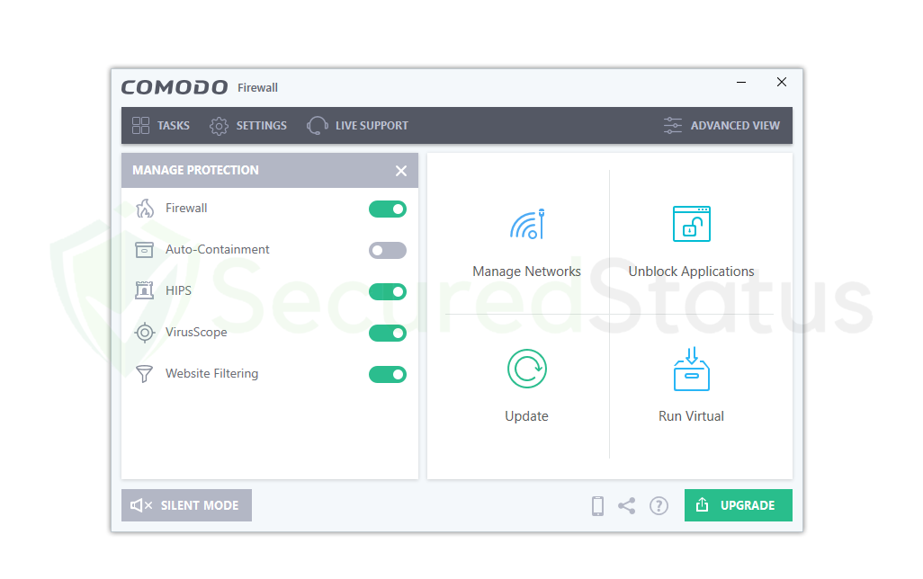 Image of the Comodo Firewall Application
