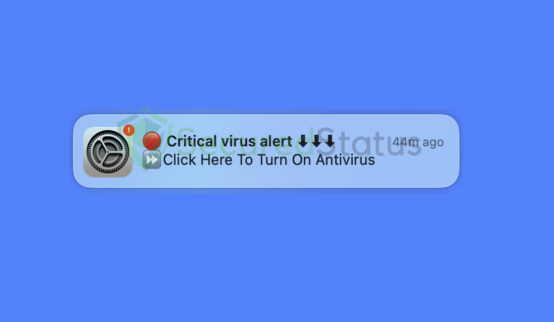 Image of "Critical virus Alert" Pop-up Mac