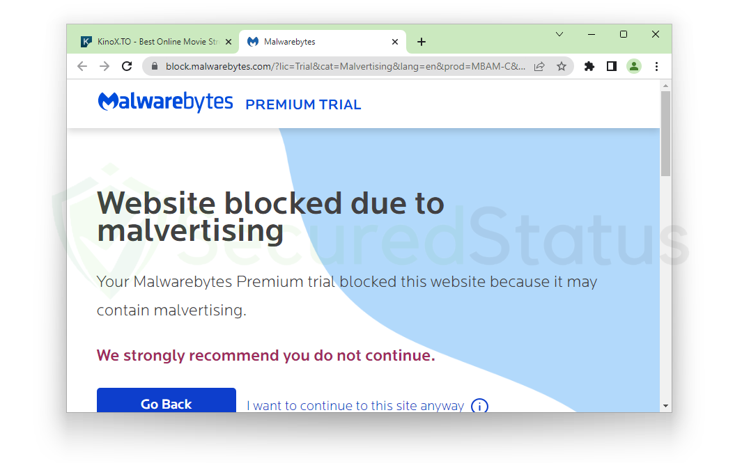 Image of Malwarebytes Anti-Malware Blocking Website Due to Malvertising