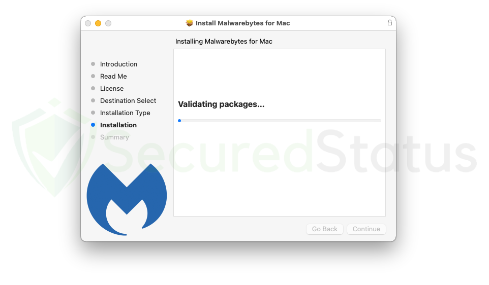 Image of Malwarebytes Installing on Mac