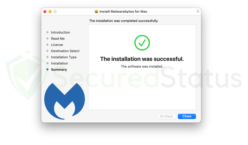 Image of Malwarebytes Installation Finished