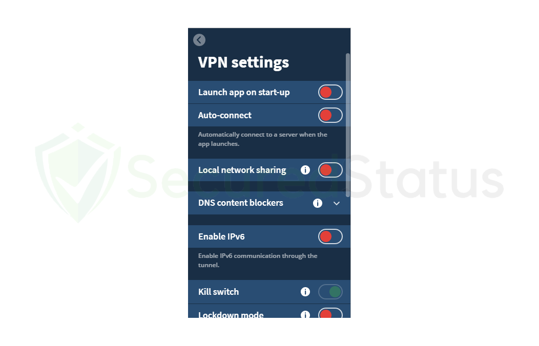 Image of Features of Mullvad VPN
