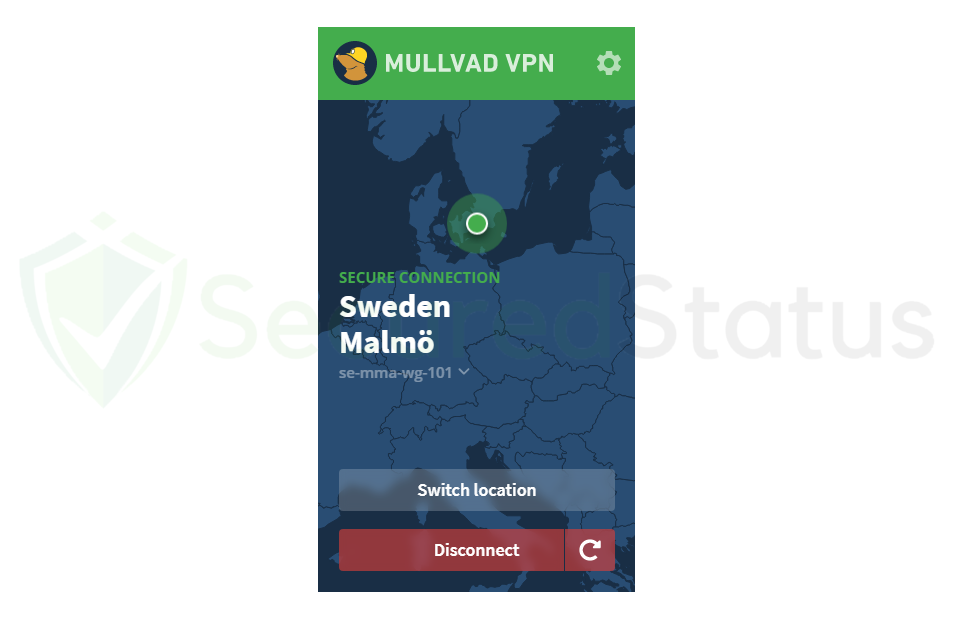 Image of Mullvad VPN Connected