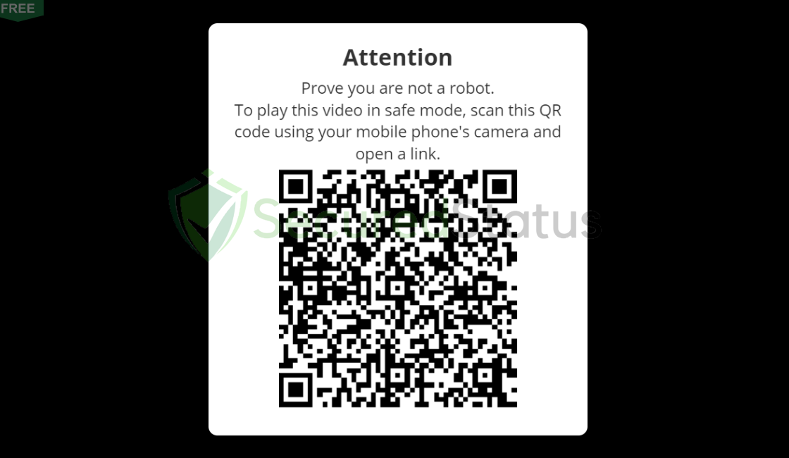 Image of "To play this video in safe mode, scan this QR code" Pop-up Alerts
