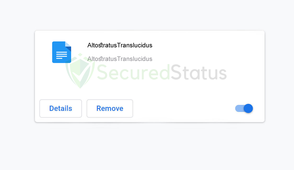Image of AltostratusTranslucidus Chrome Extension Virus