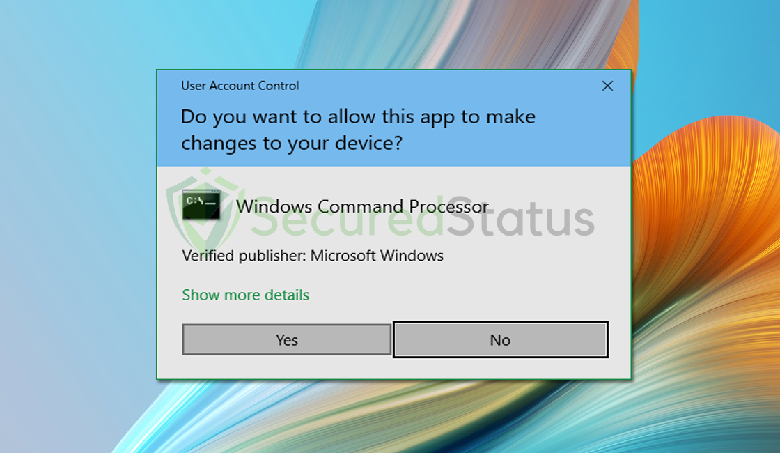 Windows Command Processor requesting permission to make changes