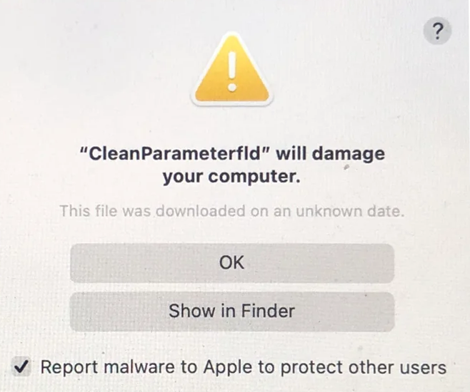 CleanParameterfld will damage your computer