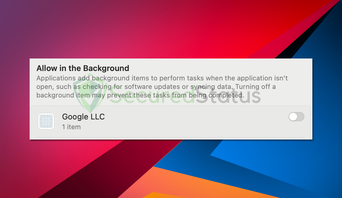 What Is The Google LLC Background App on Mac OS?