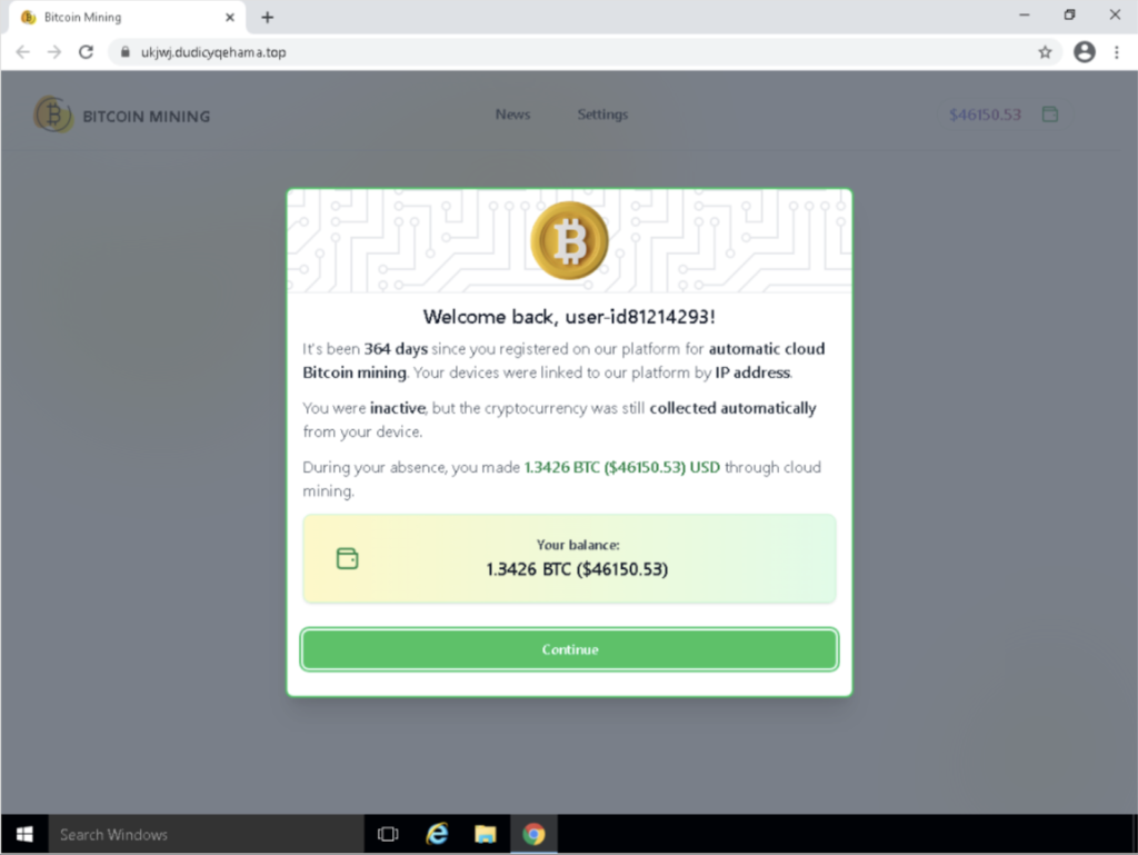 fake crypto website