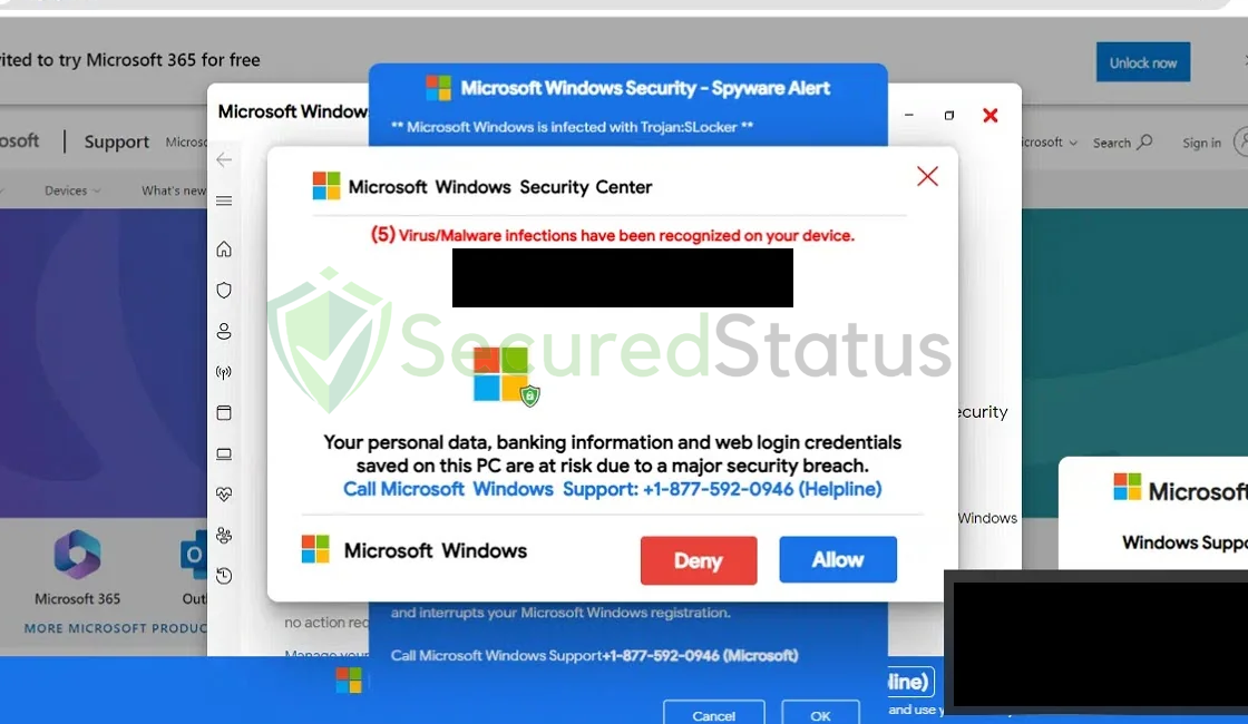 Image of (5) Virus/Malware infections have been recognized